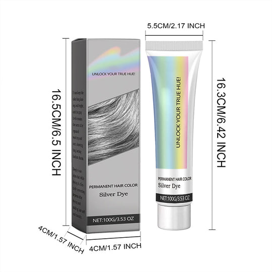 🎁2-in-1 Natural Essence Extract Silver Hair Dye🔥Vegan, Damage-Free & Instagram-Worthy Gray Hair! 📸