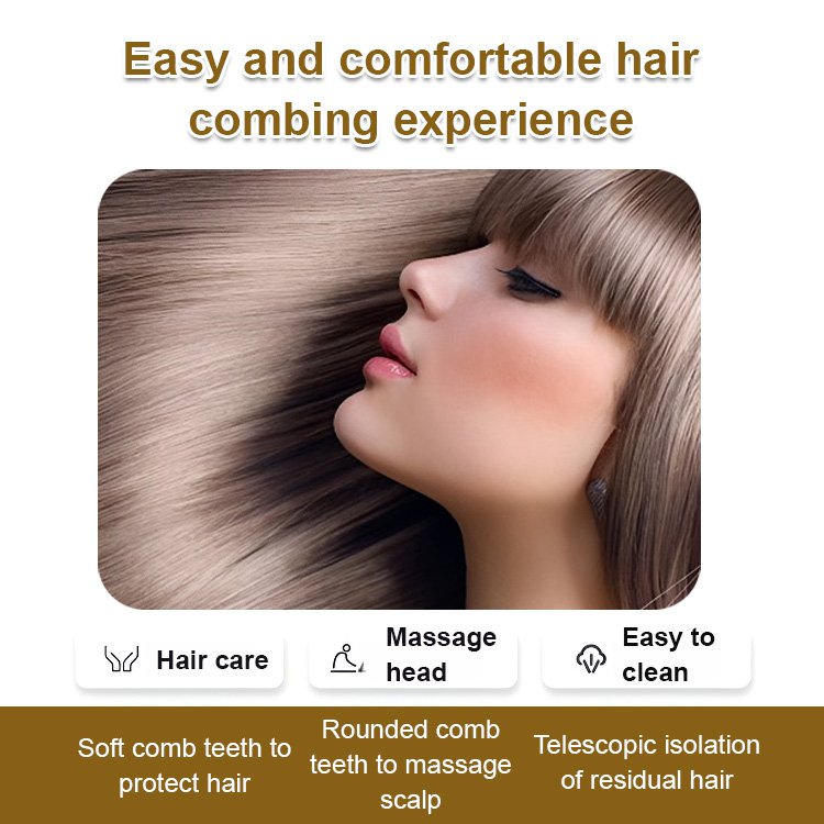 Automatisk självrenande roterande hårborste med lätt hårborttagning för trasselfri styling