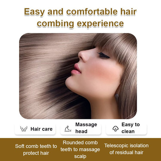 Automatisk självrenande roterande hårborste med lätt hårborttagning för trasselfri styling
