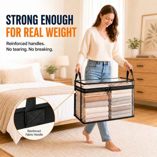 🔥Buy 2 Get 1 Free📦Portable Large Heavy-Duty Thick Plastic Clear Storage Box with Hinged Lid | Home, Travel & Camping