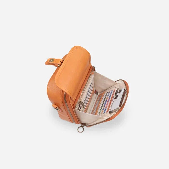 Vintage Crossbody Leather Bag – Adjustable & Spacious Design
