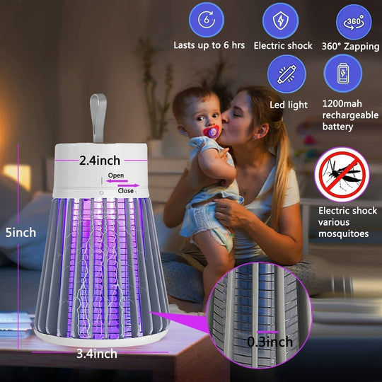 🔥2026 Hot Sale 🦟USB/Rechargeable Portable Mosquito & Fly Trap Lamp for Indoor & Outdoor