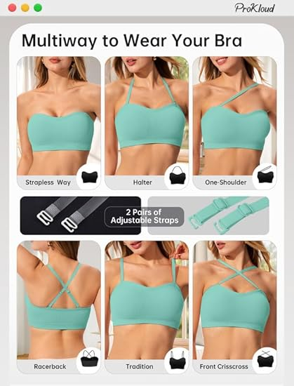 🥳2026 HOT SALE🥳💞50K+ SOLD!⚡ProKloud Strapless Push Up Bras for Women Wireless Bandeau Bra Non-Slip Silicone Tube Top Padded Convertible Bralette