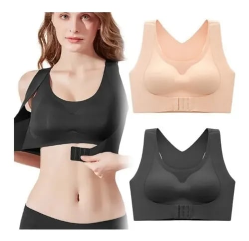 ⏰Front Closure Cross-Back Wireless Posture Bra