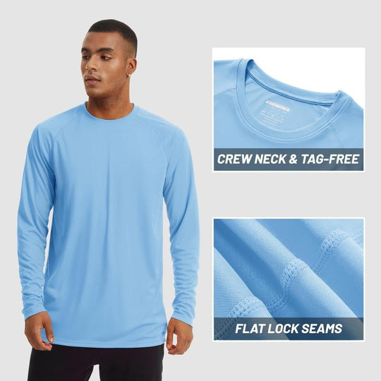 🏆50K+ Sold⚡ Men’s UPF 50+ Long Sleeve Performance Shirt – Quick Dry, Lightweight & Breathable