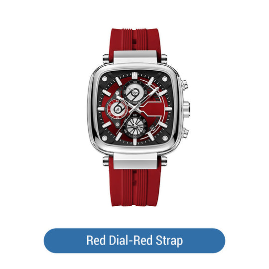 ⚡Heißer Sale: 50% Rabatt⚡Multifunktionale, wasserdichte Quarz-Herrenuhr mit quadratischem Design und Silikonband