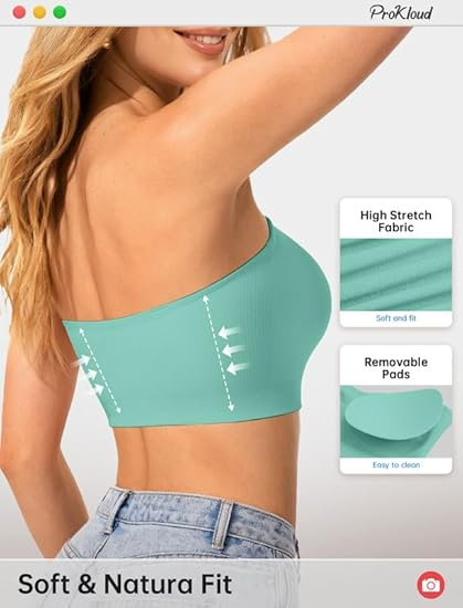🥳2026 HOT SALE🥳💞50K+ SOLD!⚡ProKloud Strapless Push Up Bras for Women Wireless Bandeau Bra Non-Slip Silicone Tube Top Padded Convertible Bralette