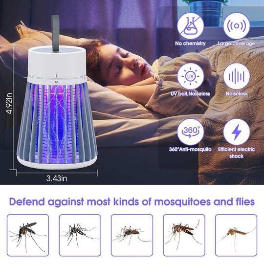 🔥2026 Hot Sale 🦟USB/Rechargeable Portable Mosquito & Fly Trap Lamp for Indoor & Outdoor