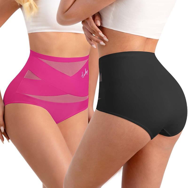 🌸2026 HOT SALE🥳✨Plus-Size High-Waist Cross Tummy Control Panties