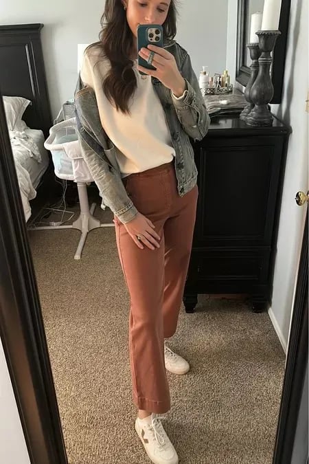 🔥VENDITA CALDA 2025🔥Pantaloni a gamba larga in twill elasticizzato | Vita alta | Larghi & Comodo