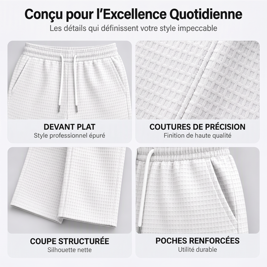 📢📢50 % DE RÉDUCTION !! ⏰ Pantalon décontracté pour homme en maille gaufrée avec cordon de serrage