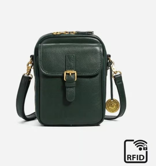 Vintage Crossbody Leather Bag – Adjustable & Spacious Design