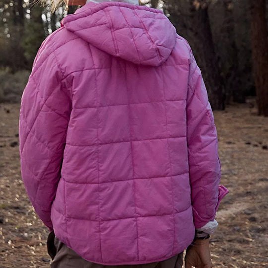 Piumino oversize con cappuccio da donna trapuntato leggero pullover invernale caldo imbottito con cappuccio