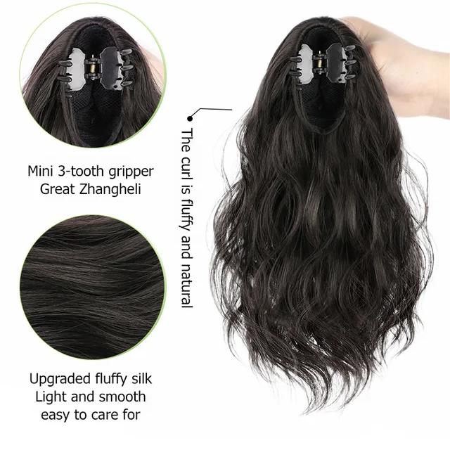 🔥Het rea🔥Lockig peruk med hög hästsvans och kloklämma (50 % rabatt)