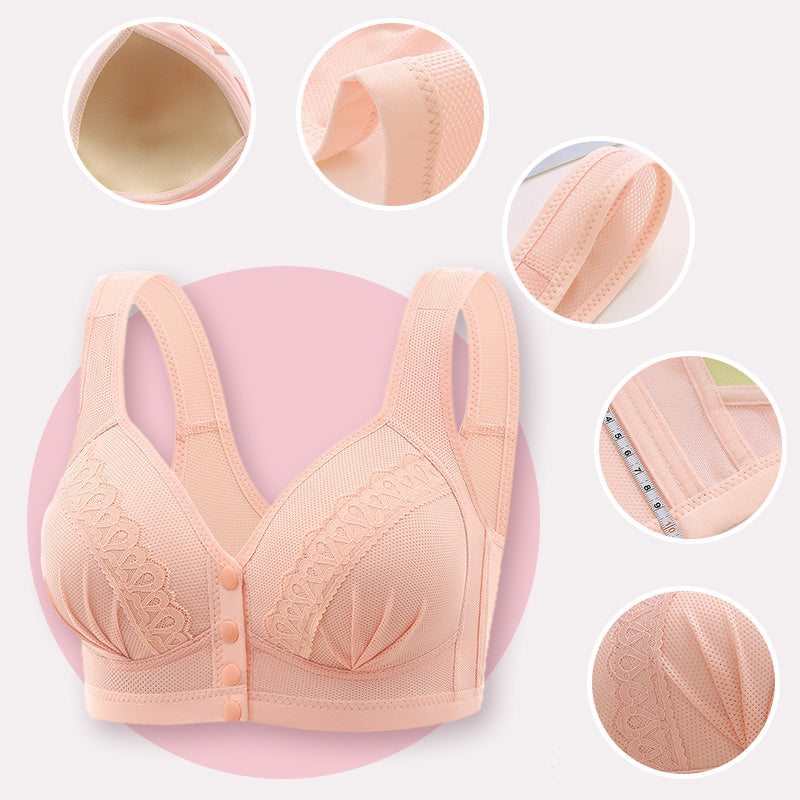 📢👙LAST DAY SPECIAL PRICE⚡CloudComfort™ Front-Button Cotton Bra – Breathable • Wire-Free • All-Day Support • Non-Padded & Skin-Friendly 🌿