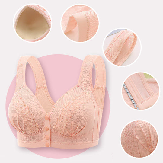 📢👙LAST DAY SPECIAL PRICE⚡CloudComfort™ Front-Button Cotton Bra – Breathable • Wire-Free • All-Day Support • Non-Padded & Skin-Friendly 🌿