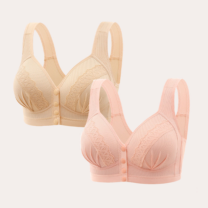 📢👙LAST DAY SPECIAL PRICE⚡CloudComfort™ Front-Button Cotton Bra – Breathable • Wire-Free • All-Day Support • Non-Padded & Skin-Friendly 🌿
