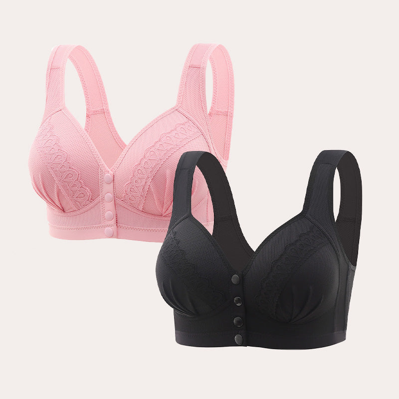 📢👙LAST DAY SPECIAL PRICE⚡CloudComfort™ Front-Button Cotton Bra – Breathable • Wire-Free • All-Day Support • Non-Padded & Skin-Friendly 🌿