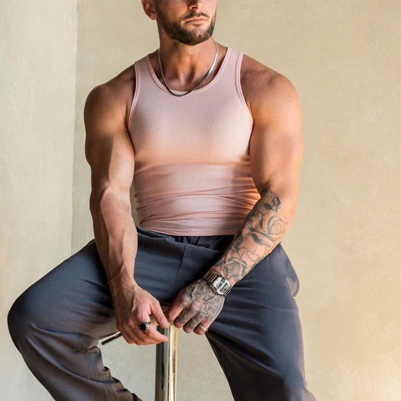 🔥 Pro-Favorite Muscle Fit Tank Top for Men – Spandex – Breathable 💪