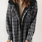 ⏰Free shipping⏰Women's Thickened Flannel Long Sleeve Plaid Jacket Coat With Hood