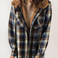 ⏰Free shipping⏰Women's Thickened Flannel Long Sleeve Plaid Jacket Coat With Hood