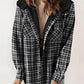 ⏰Free shipping⏰Women's Thickened Flannel Long Sleeve Plaid Jacket Coat With Hood