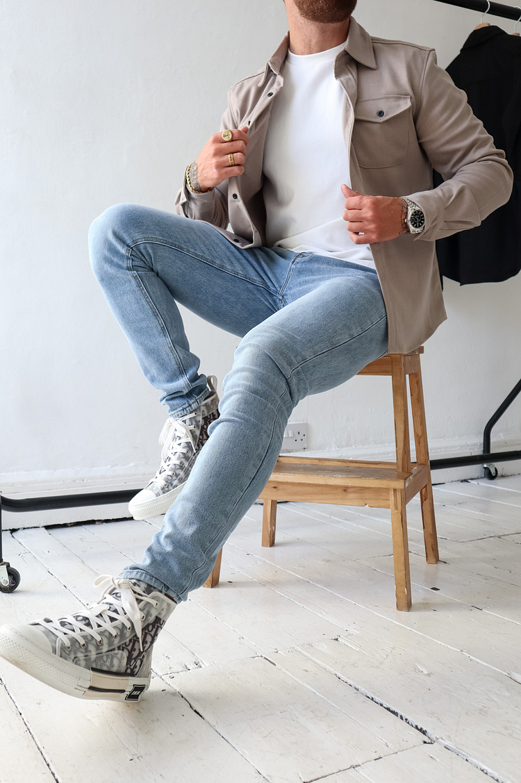 🍂Uusi syksy/talvi miesten harjattu rento paita (eurooppalainen) & American Youth Cut) - hiottu pehmeä viimeistely, valmis käytettäväksi shacket-puvussa, välttämätön kerrospukeutumiseen