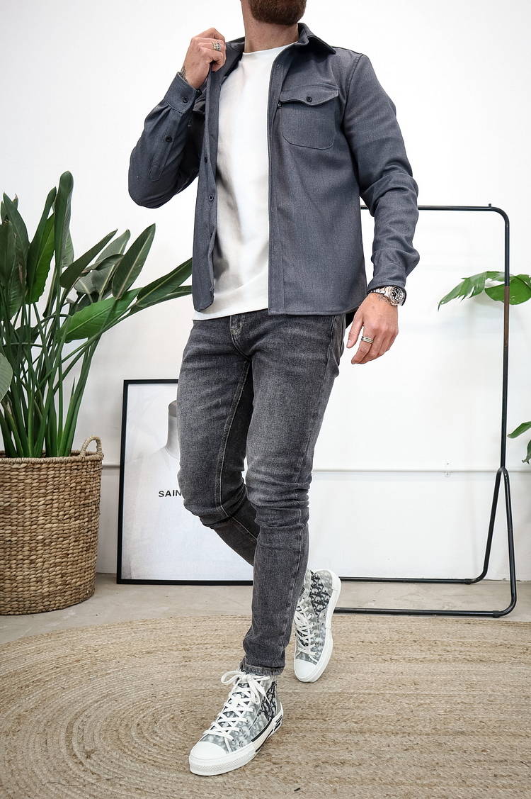 🍂Uusi syksy/talvi miesten harjattu rento paita (eurooppalainen) & American Youth Cut) - hiottu pehmeä viimeistely, valmis käytettäväksi shacket-puvussa, välttämätön kerrospukeutumiseen