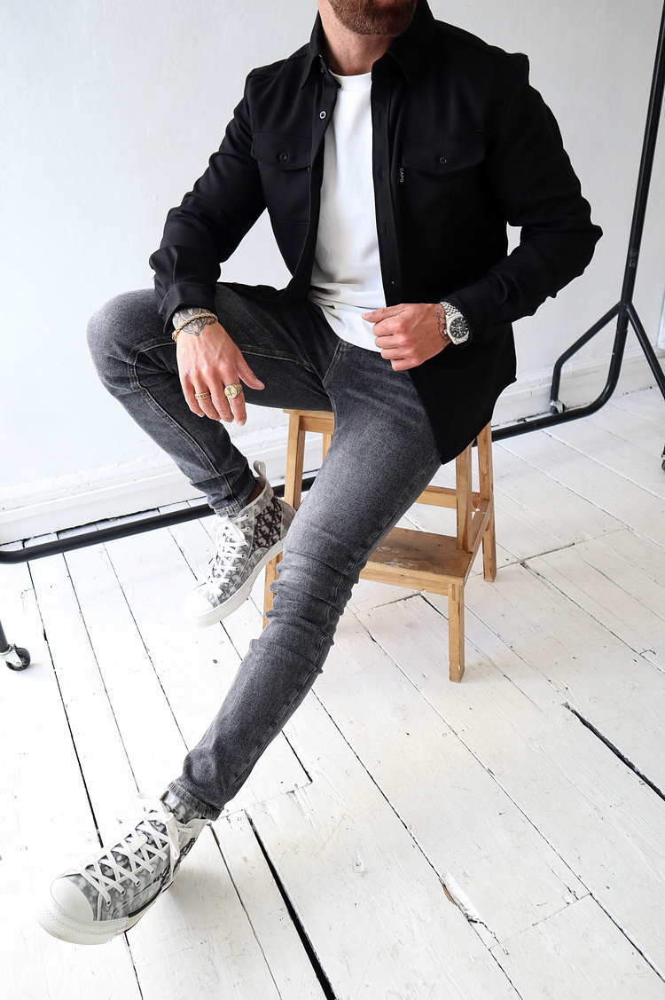 🍂Uusi syksy/talvi miesten harjattu rento paita (eurooppalainen) & American Youth Cut) - hiottu pehmeä viimeistely, valmis käytettäväksi shacket-puvussa, välttämätön kerrospukeutumiseen