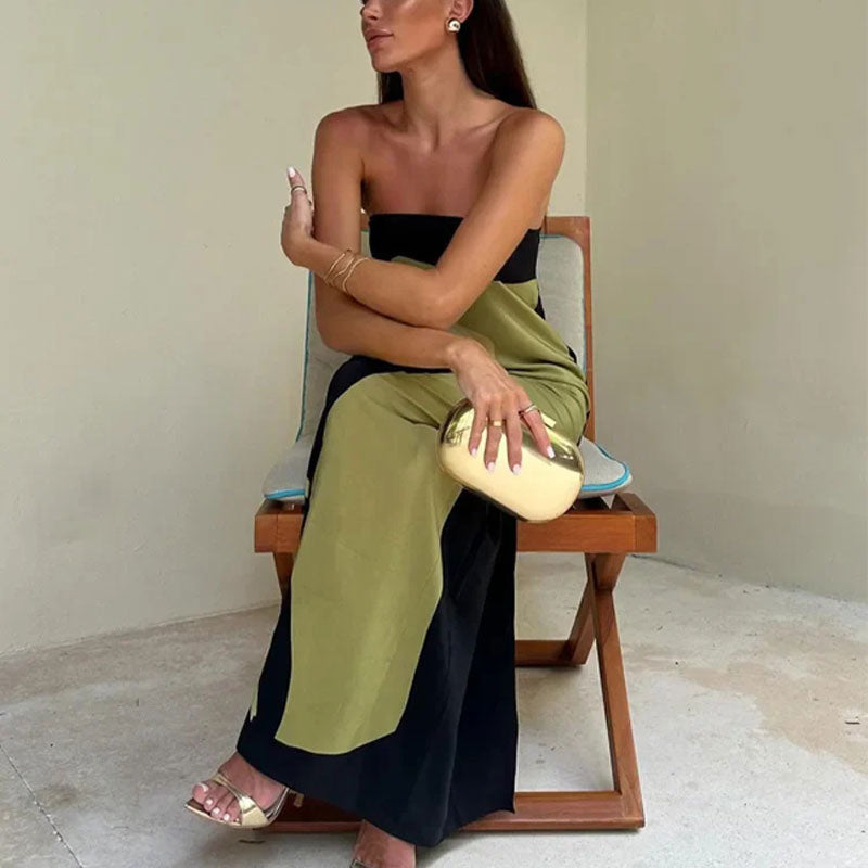 Jaime Abito lungo da vacanza con stampa floreale astratta, elastico e spalle scoperte - Flowy & Ideale per le fughe estive