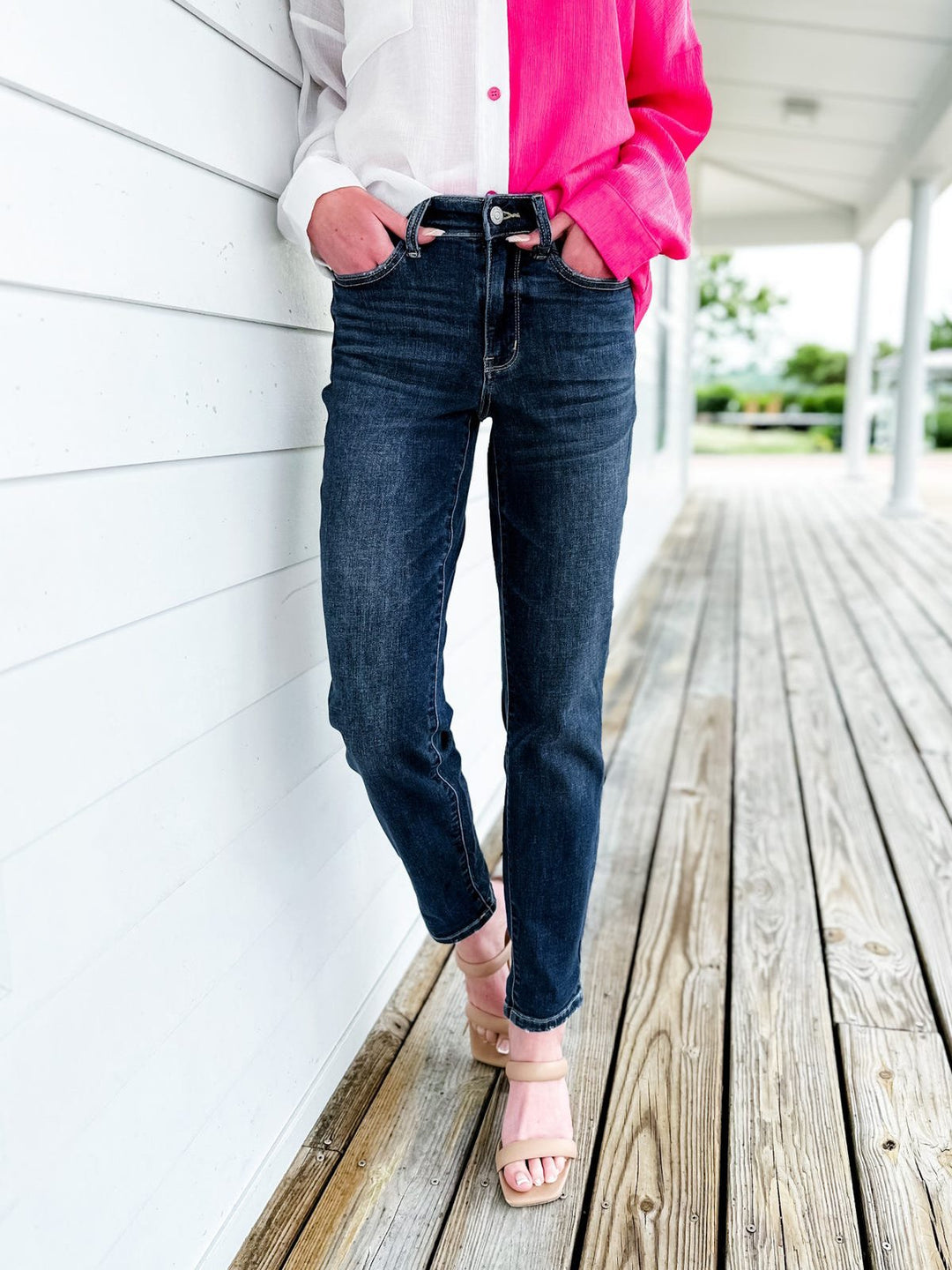 💗Hot Promotion 50% Off💗Tummy Control Cuffed Slim Fit Jeans