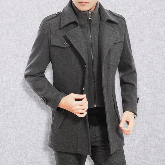 🔈45% DE RÉDUCTION!🧥MANTEAU HOMME DOUBLE COL🍂Laine Chaude Premium, Coupe Moderne pour Automne-Hiver, Style Élégant Intemporel✨