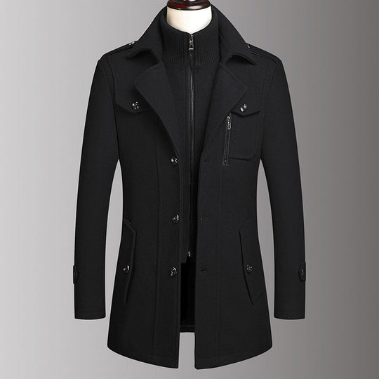 🔈45% DE RÉDUCTION!🧥MANTEAU HOMME DOUBLE COL🍂Laine Chaude Premium, Coupe Moderne pour Automne-Hiver, Style Élégant Intemporel✨