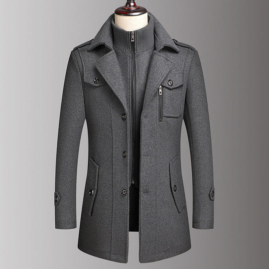 🔈45% DE RÉDUCTION!🧥MANTEAU HOMME DOUBLE COL🍂Laine Chaude Premium, Coupe Moderne pour Automne-Hiver, Style Élégant Intemporel✨