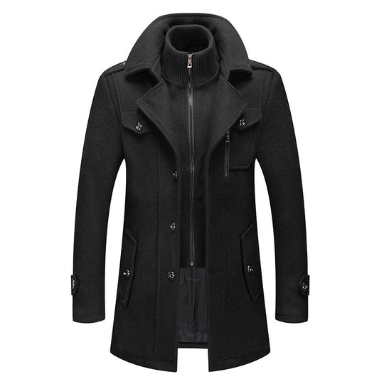 🔈45% DE RÉDUCTION!🧥MANTEAU HOMME DOUBLE COL🍂Laine Chaude Premium, Coupe Moderne pour Automne-Hiver, Style Élégant Intemporel✨