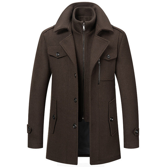 🔈45% DE RÉDUCTION!🧥MANTEAU HOMME DOUBLE COL🍂Laine Chaude Premium, Coupe Moderne pour Automne-Hiver, Style Élégant Intemporel✨