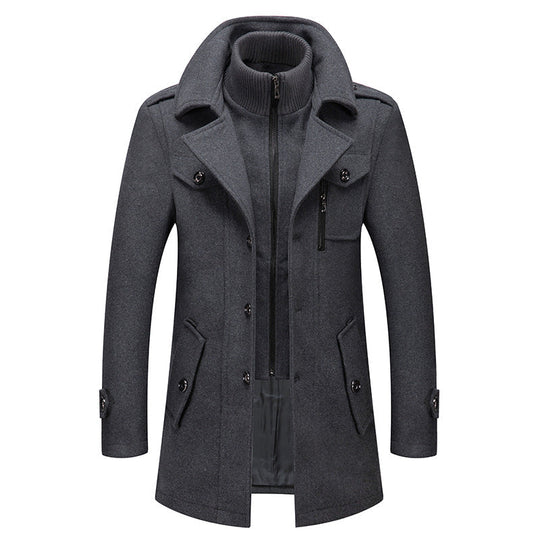 🔈45% DE RÉDUCTION!🧥MANTEAU HOMME DOUBLE COL🍂Laine Chaude Premium, Coupe Moderne pour Automne-Hiver, Style Élégant Intemporel✨