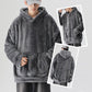 🔥Early Winter Discount-50% OFF⏰Men's Solid Color Thickened Loose Fuzzy Hooded Sweatshirt