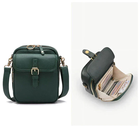 Vintage Crossbody Leather Bag – Adjustable & Spacious Design
