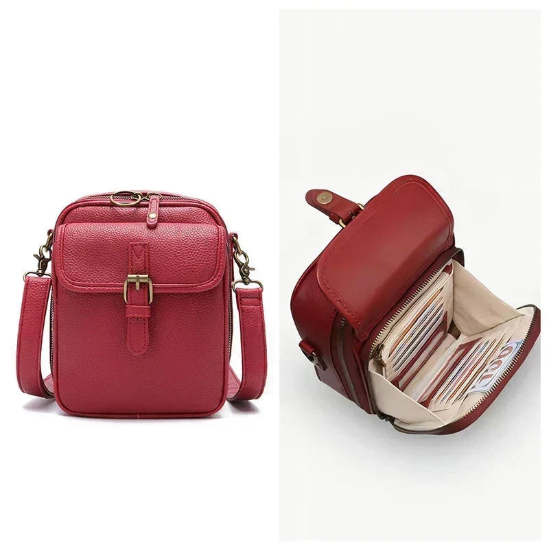 Vintage Crossbody Leather Bag – Adjustable & Spacious Design