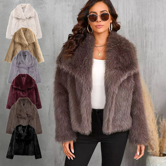 🔥🖤Cappotto di pelliccia da donna in pre-vendita invernale, fodera in peluche, collo morbido, spedizione gratuita (edizione Cozy)