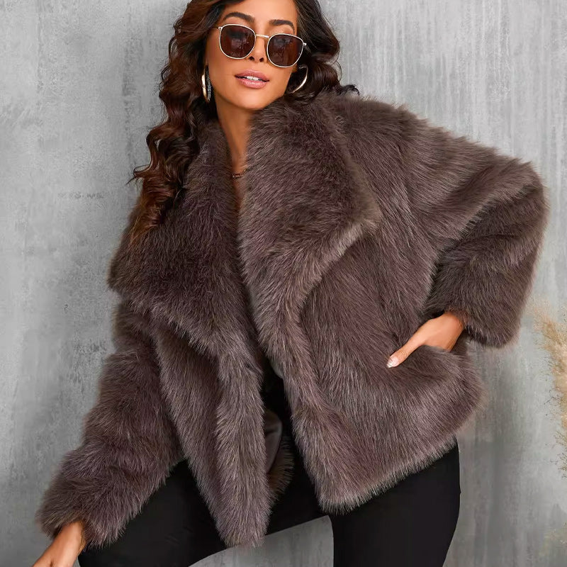 🔥🖤Cappotto di pelliccia da donna in pre-vendita invernale, fodera in peluche, collo morbido, spedizione gratuita (edizione Cozy)