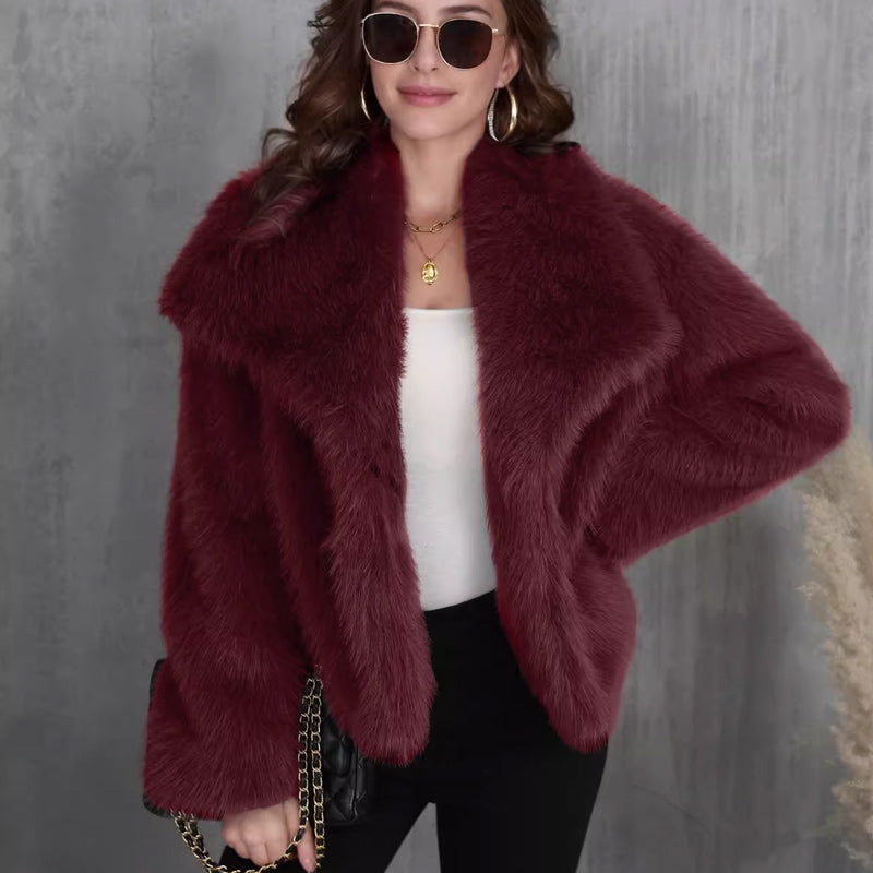 🔥🖤Cappotto di pelliccia da donna in pre-vendita invernale, fodera in peluche, collo morbido, spedizione gratuita (edizione Cozy)