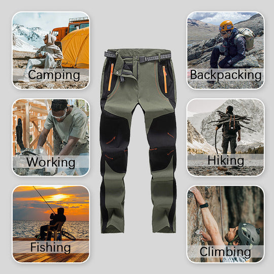 👖 50% DE RÉDUCTION! ✨ Pantalon de Randonnée - Coupe-Vent, Imperméable et Chaud avec Taille Élastique pour Randonnée et Voyages 🏔️🌧️