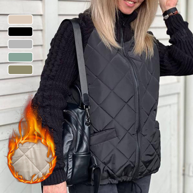 🔥2025 New Women’s Knit Patchwork Puffy Jacket - Soft Knit Panels, Quilted Body, Easy-Zip, Big Pockets 🧶🧷