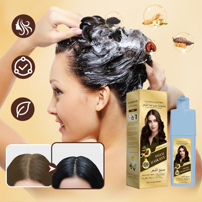 🔥Jualan Panas-50% DISKAUN🎁Syampu Pewarna Rambut Pelembap untuk Rambut Beruban