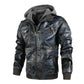❄️Winter Specials❄️50% Off💫Men's Zipper PU Leather Hooded Jacket