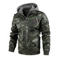 ❄️Winter Specials❄️50% Off💫Men's Zipper PU Leather Hooded Jacket