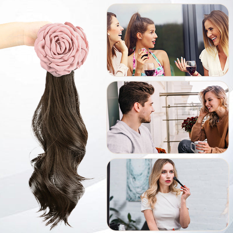 Högkvalitativ lockig peruk med ett roshårkloklipp