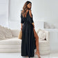 💖Hot Sale💖Women’s Elegant Sexy V Neck Side Slit Dress - Show Off Your Charming Curves, Radiate Elegance!
